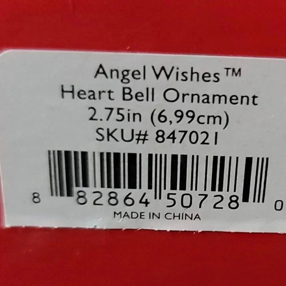 Lenox Ivory Angel Wishes Heart Bell With Gold String Xmas Ornament 847021 MCM - Picture 5 of 9